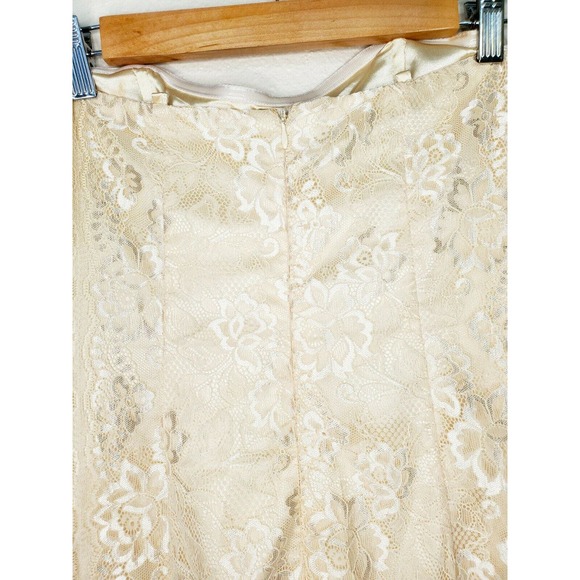NWT Neslay Paris Cream Floral Jacquard Lace Convertible Sweetheart Dress. Size S - Picture 5 of 9